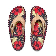 Gumbies Islander Flip-Flops - Denim Hibsiscus