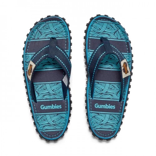 Gumbies Islander Flip-Flops - Navy Waves