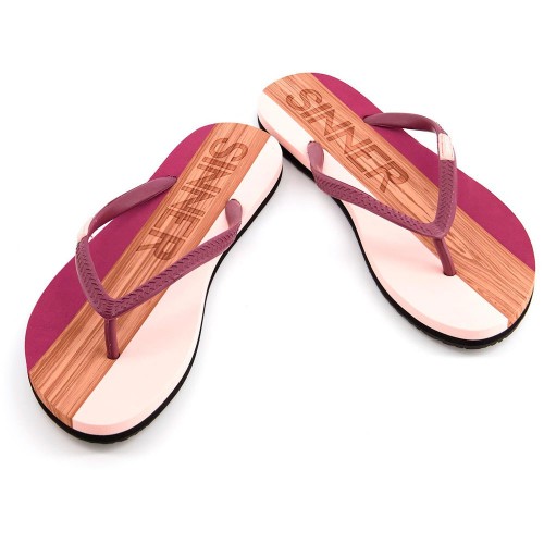 Sinner Capitola Ladies Flip Flop Pink/Burgundy