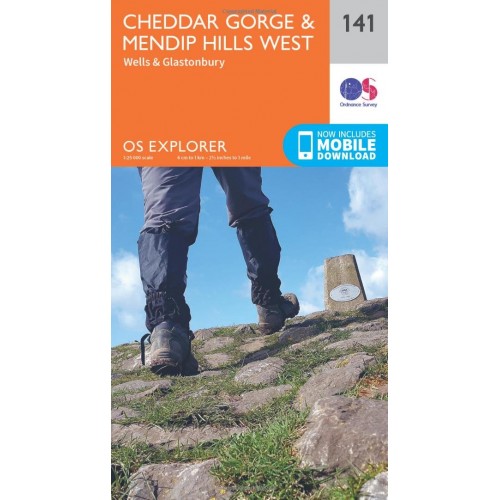 OS Explorer Map 141 Cheddar Gorge and Mendip Hills West