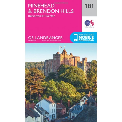 OS Landranger 181 Minehead & Brendon Hills, Dulverton & Tiverton