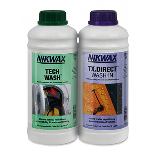 Nikwax Tech Wash + Tx Direct Wash In Twin Pack 1L